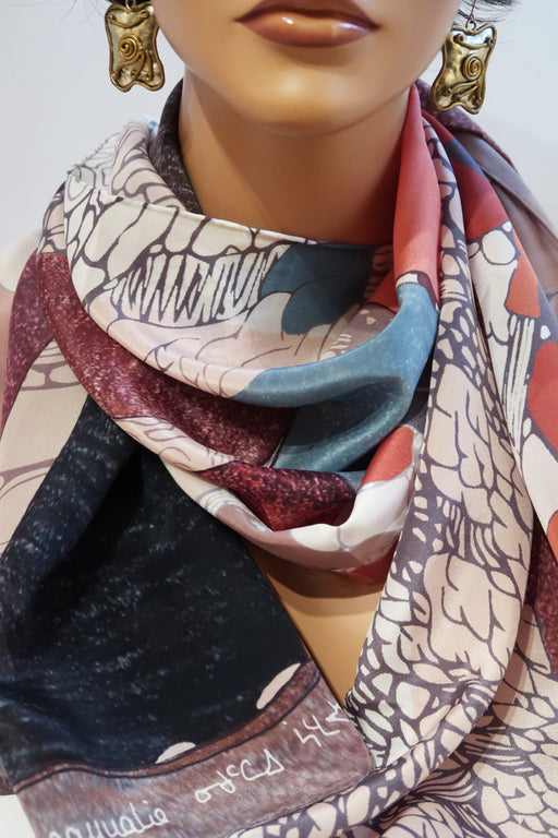 Inukshuk Rectangular Silk Scarf - Artfest Ontario - Inunoo - Rectangular Scarves