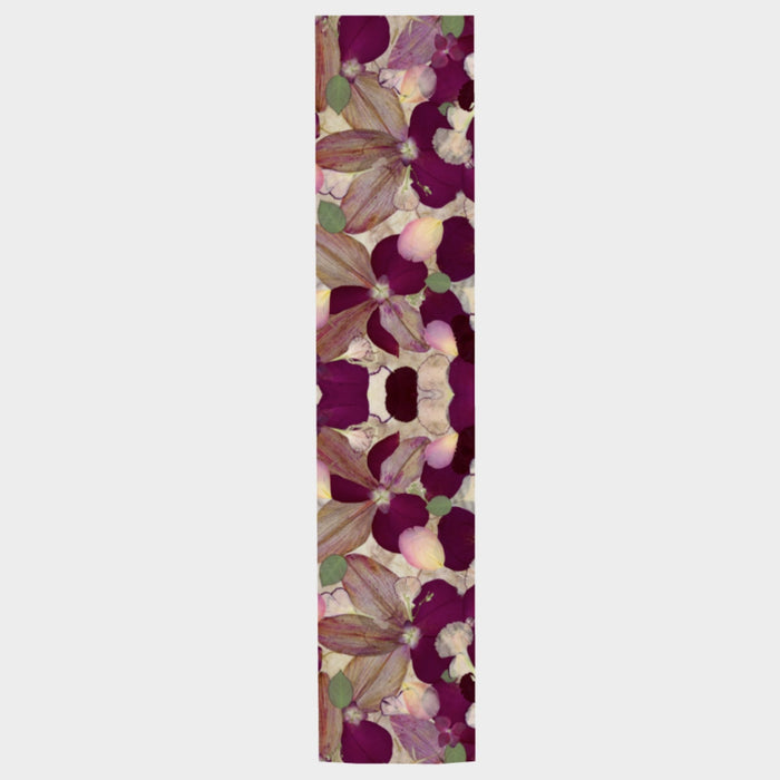 Lily & Wine Roses Silk Long Scarf - Artfest Ontario - Gladden Art and Wearables - Clothing & Accessories