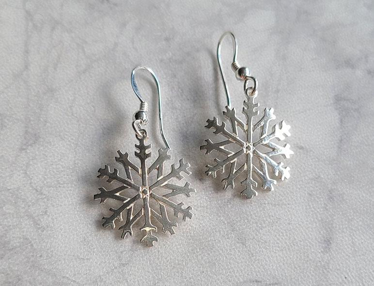 Original Snowflake Earrings - Artfest Ontario - Delicate Touch Jewellery - Fine Jewellery