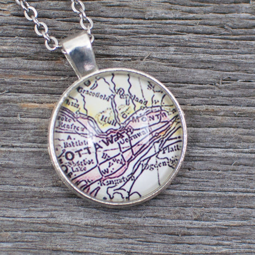 Ottawa Map Necklace - Artfest Ontario - Lisa Young Design - Watch Part Necklaces