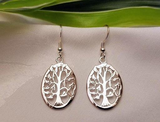 Oval Sterling Silver Tree Earrings - Artfest Ontario - Delicate Touch Jewellery - Fine Jewellery