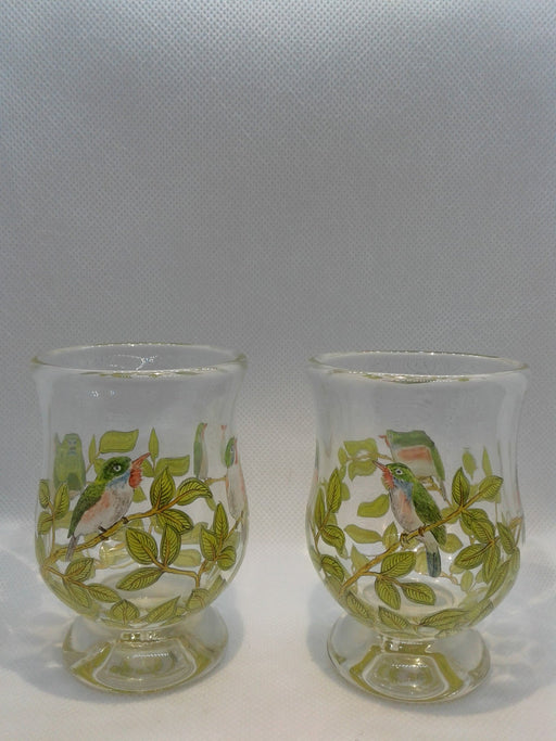 Pair of Birds Cuban Toddy Sipping Glasses - Artfest Ontario - Lukian Glass Studios - Glass Work