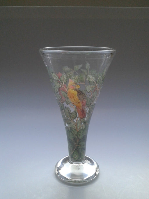 Pair of Cardinal Flutes - Artfest Ontario - Lukian Glass Studios - Glass Work