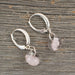 Pale pink borosilicate glass teardrop and silver earrings - Artfest Ontario - Lisa Young Design - Earrings