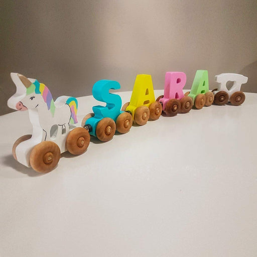 Personalised Wooden Magnetic Train - 4 letters - Artfest Ontario - Wooden Puzzle Name Canada - Toys & Games