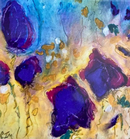 Purple Flower Coaster - Artfest Ontario - Cindy Matthews - Mixed Media