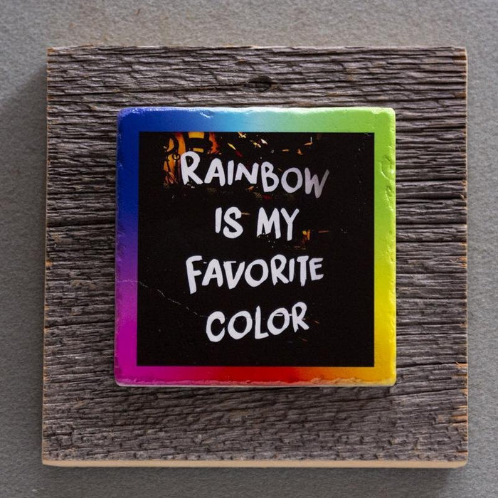 Rainbow - On Barn Board 0003C - Artfest Ontario - Art On Stone - Photography