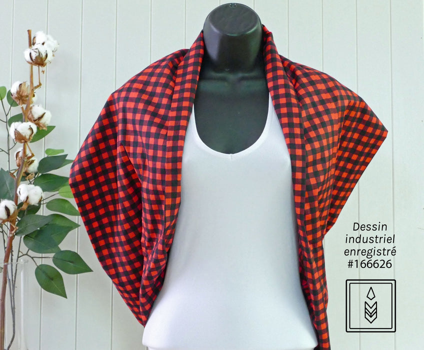 RED AND BLACK PLAID SCARF - Artfest Ontario - Les créations Fol-Artists - Clothing & Accessories