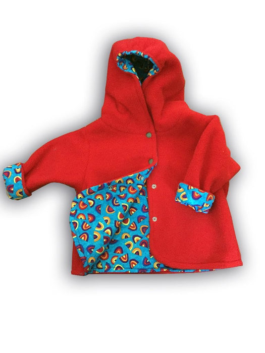 Red Rainbows Polar Fleece Reversible Jacket - Artfest Ontario - Muffin Mouse Creations - Clothing & Accessories