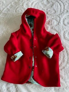 Red Teddy Reversible Polar Fleece Jacket - Artfest Ontario - Muffin Mouse Creations - Clothing & Accessories
