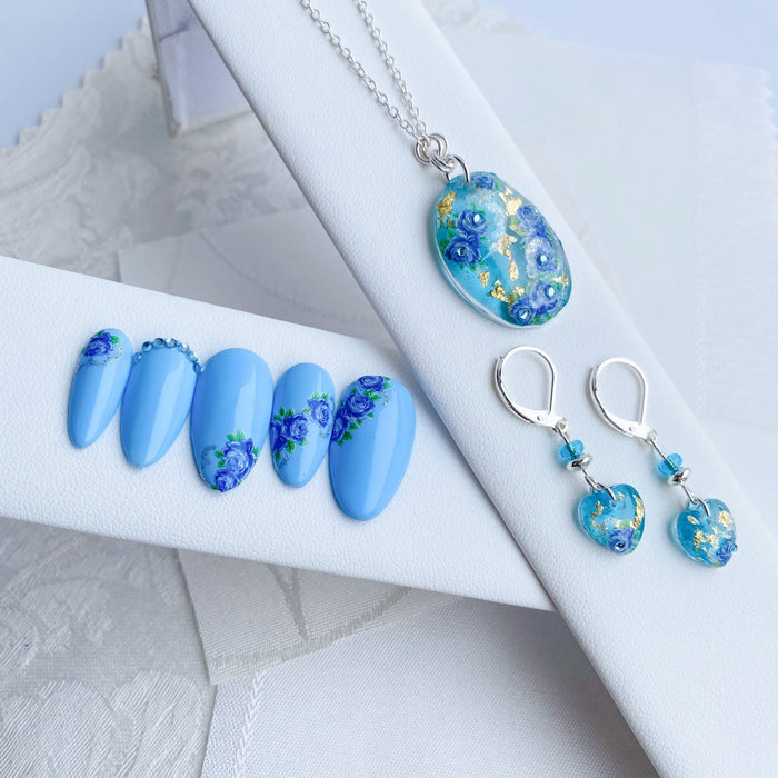 Resin and Sterling Silver Jewellery & Luxury Nail Set - Artfest Ontario - Studio Degas - Jewelry & Accessories