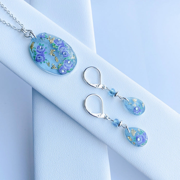 Resin and Sterling Silver Pendant & Earrings Set - Artfest Ontario - Studio Degas - Jewelry & Accessories