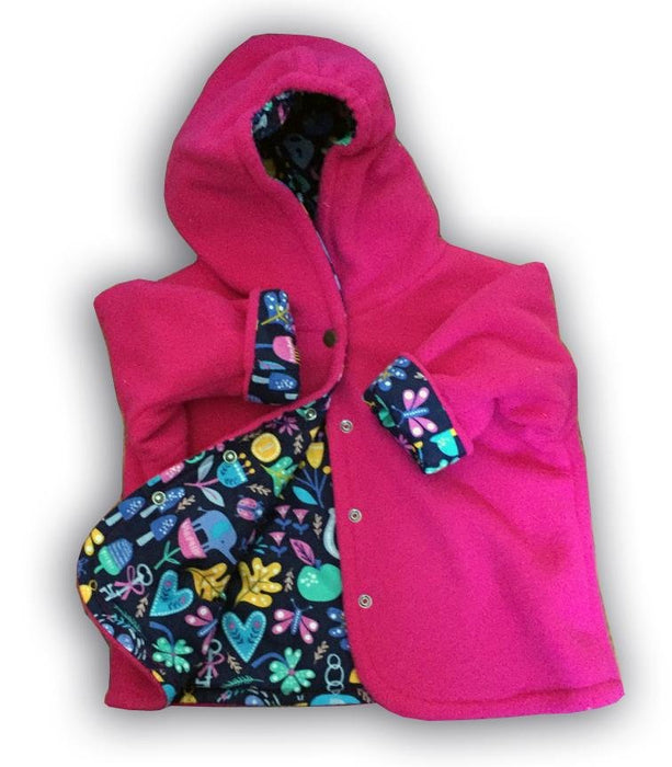 Rose Garden Polar Fleece Reversible Jacket - Artfest Ontario - Muffin Mouse Creations - Clothing & Accessories