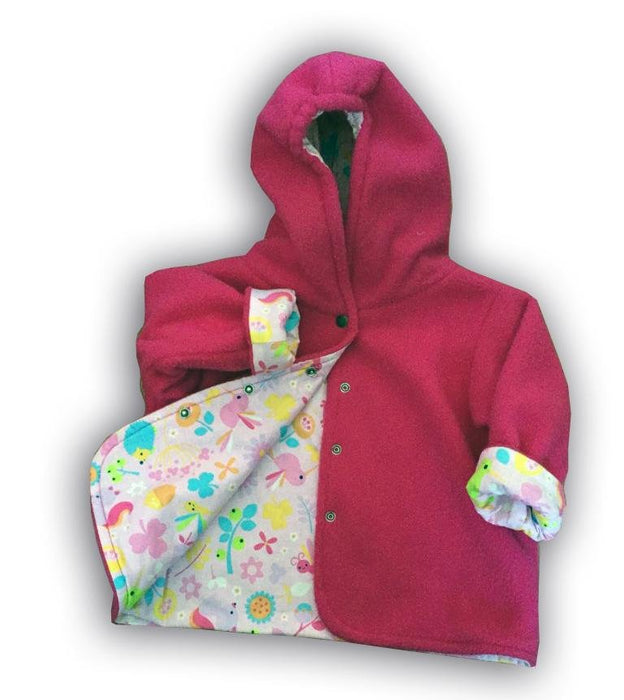 Rose Hummingbird Polar Fleece Reversible Jacket - Artfest Ontario - Muffin Mouse Creations - Clothing & Accessories
