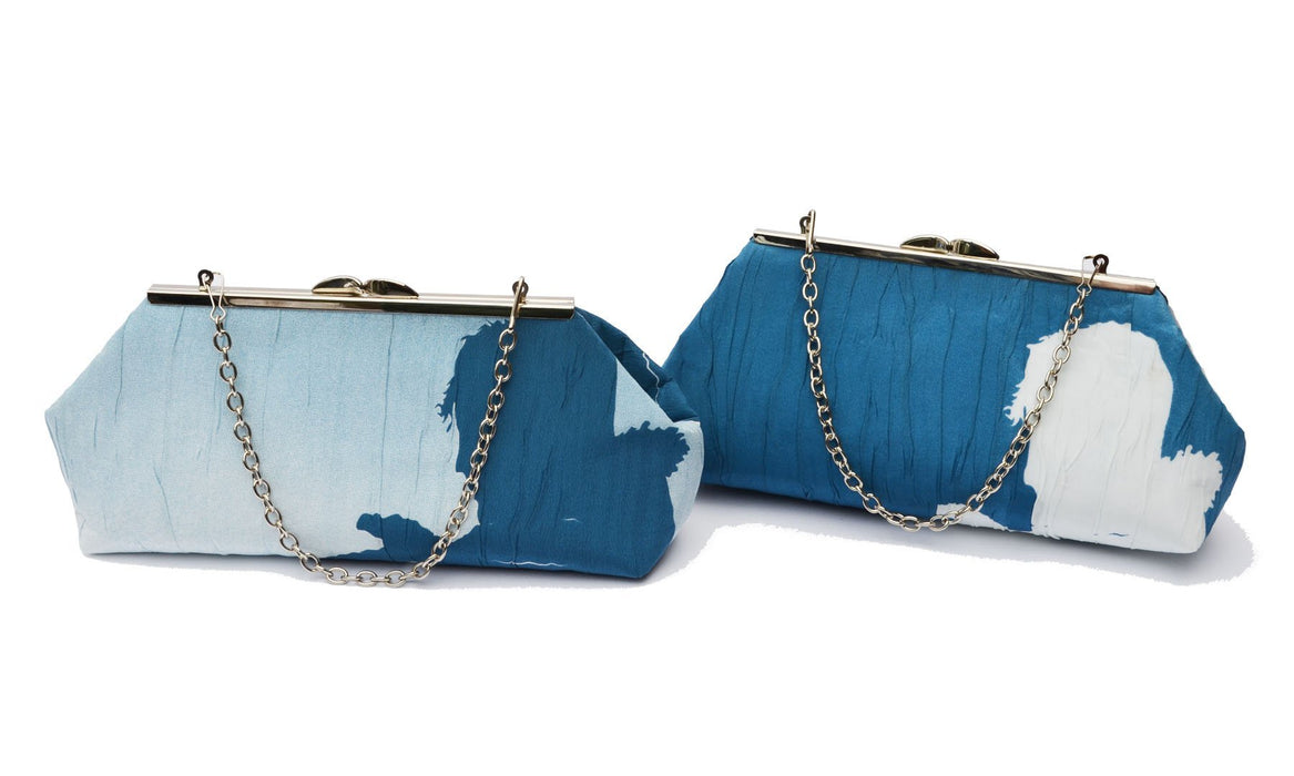 Shadow Clutch with Chain (Blue/White) - Artfest Ontario - Inunoo - Clutches