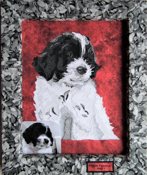 Shy and Tired Puppy Quilted Portrait - Artfest Ontario - Tamara’s Treasured Shop - Home Decor