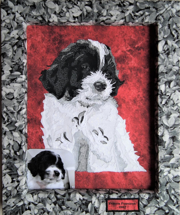 Shy and Tired Puppy Quilted Portrait - Artfest Ontario - Tamara’s Treasured Shop - Home Decor