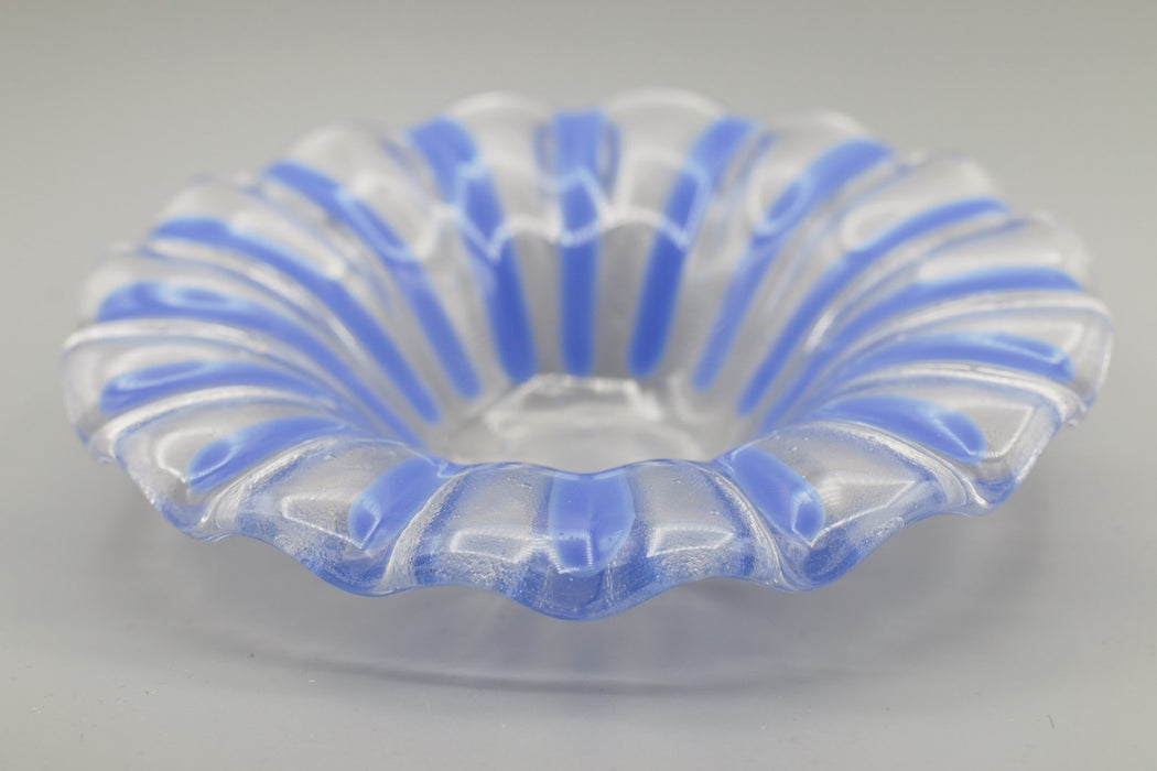 Sky Blue Ruffled Dish - Artfest Ontario - Georgian Bay Art Glass - Glass Art