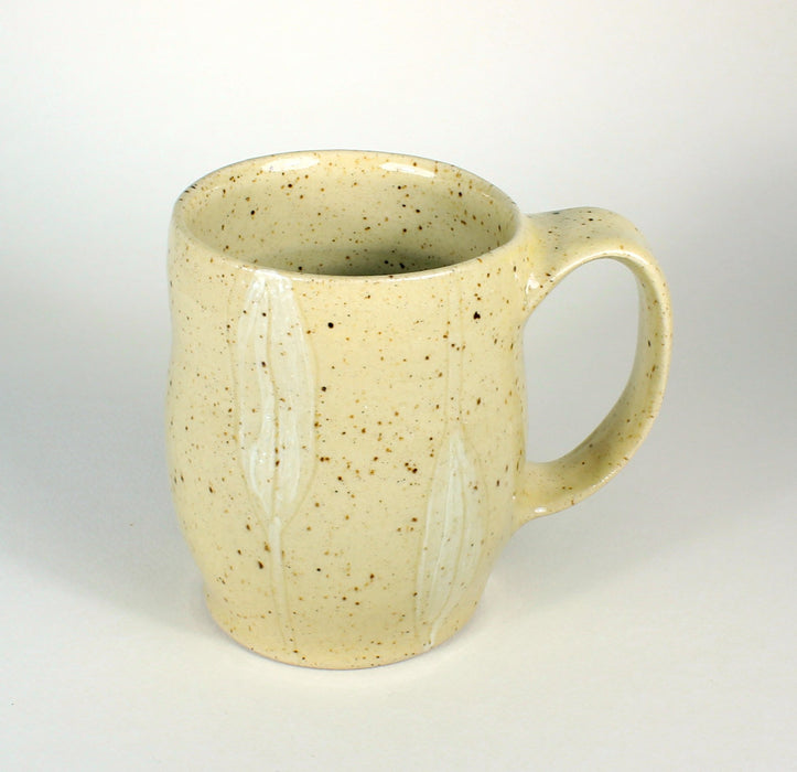 Soft Cream Leaf Mug - Artfest Ontario - One Rock Pottery - Mugs