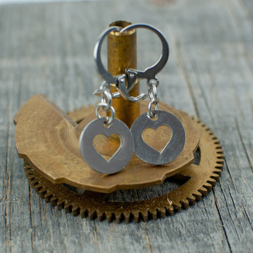 Stainless steel circle heart earrings - Artfest Ontario - Lisa Young Design - Earrings