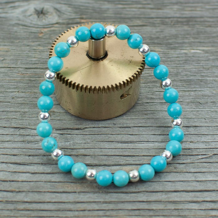 Sterling Silver and Turquoise Bead Bracelet - Artfest Ontario - Lisa Young Design - Bracelets