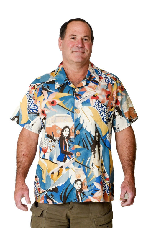 Surfer Girl Pattern - Hawaiian Shirt - Artfest Ontario - Joe-Feak - Clothing & Accessories