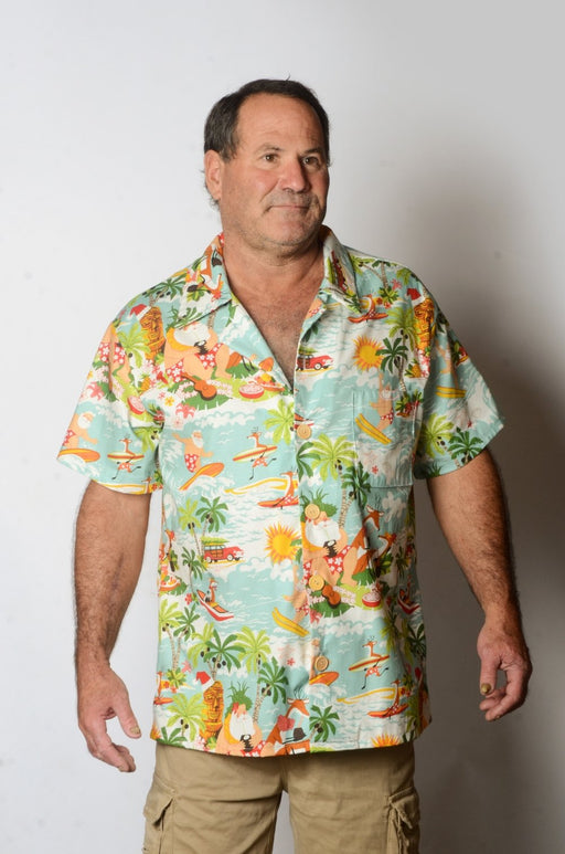 Surfin Santa Pattern - Hawaiian Christmas Shirt - Artfest Ontario - Joe-Feak - Clothing & Accessories