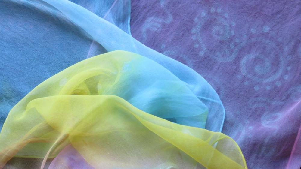 Swirls & Twinkles Hand-painted Silk Scarf - Artfest Ontario - Carolyn M. Barnett Designs - Clothing & Accessories
