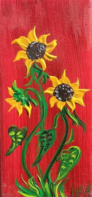 Three Sunflowers - Artfest Ontario - Art by Ivan - Paintings -Artwork - Sculpture