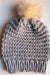 Toque Gray Natural Pom - Artfest Ontario - Knotty Knit Studio - Hand Made Knitwear