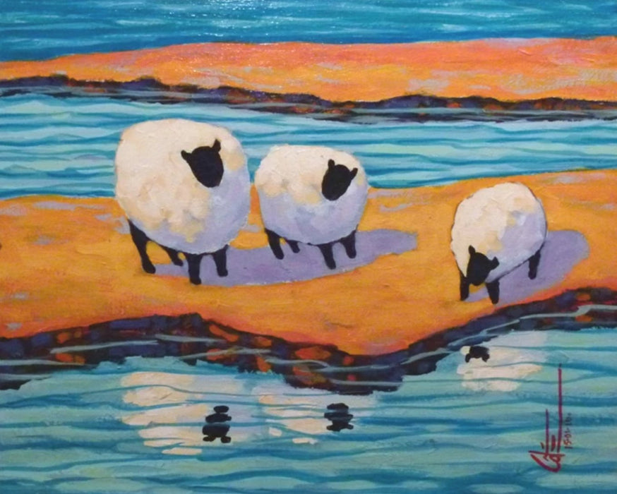 Trois Moutons (Three Sheep) - Artfest Ontario - Gilles Côté - Paintings -Artwork - Sculpture