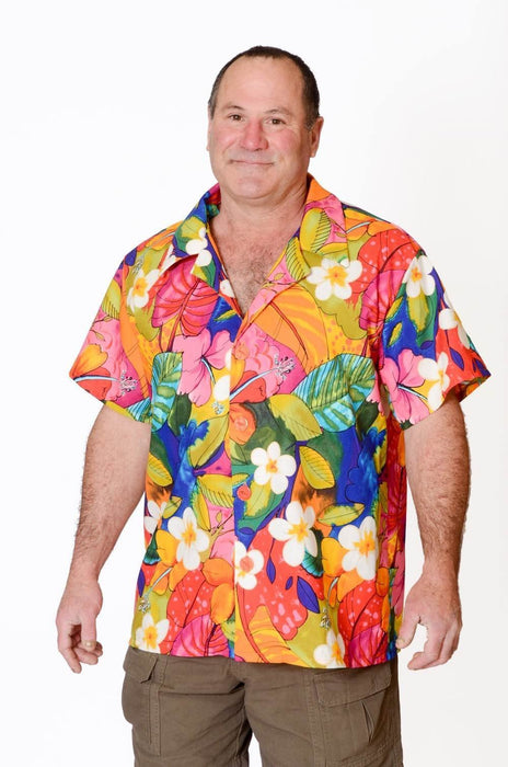 Tropical Summer Flowers Pattern - Hawaiian Shirt - Artfest Ontario - Joe-Feak - Clothing & Accessories