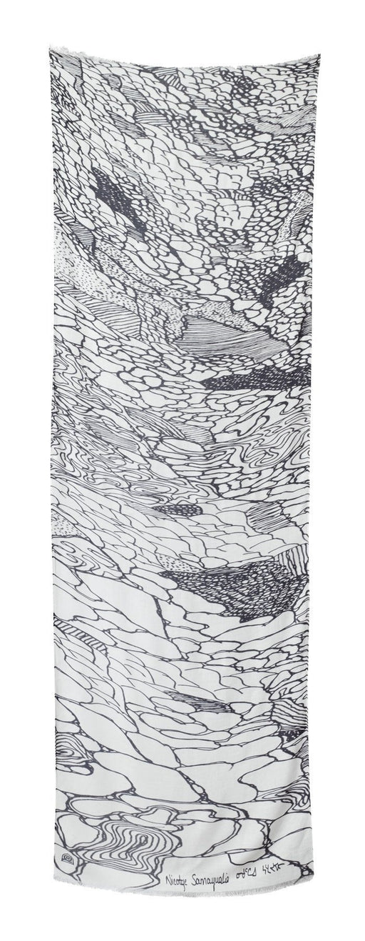 Trundra Scape- White- by Nicotye Samayualie - Artfest Ontario - Inunoo - Rectangular Scarves