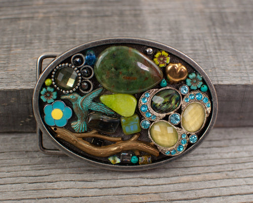 Turquoise Oval Belt Buckle - Artfest Ontario - Lisa Young Design - Belt Buckles