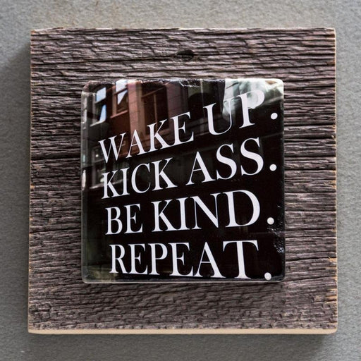 Wake Up, Be Kind - On Barn Board 0048 - Artfest Ontario - Art On Stone - Photography