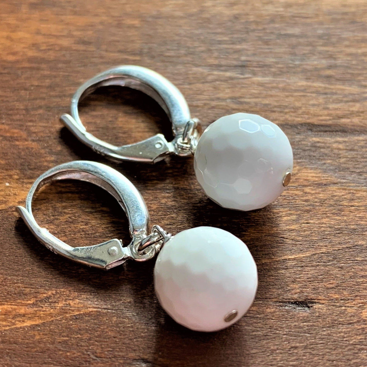 White 2025 agate earrings