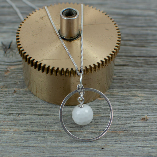 White Agate Golf ball Hole in one necklace - Artfest Ontario - Lisa Young Design - Golf Jewelry