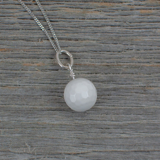 White Agate Golf ball necklace - Artfest Ontario - Lisa Young Design - Golf Jewelry