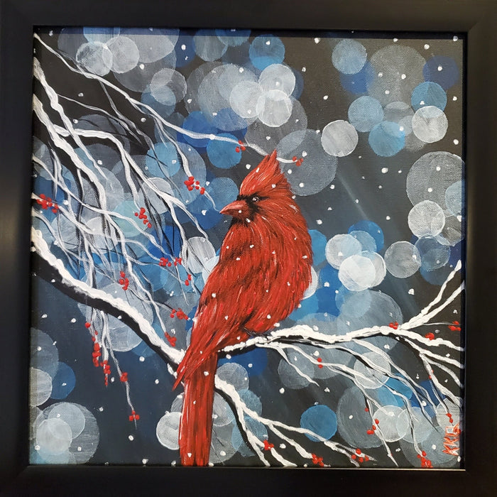 Winter Cardinal - Artfest Ontario - Kreative Kunst Qandeel - Paintings, Artwork & Sculpture